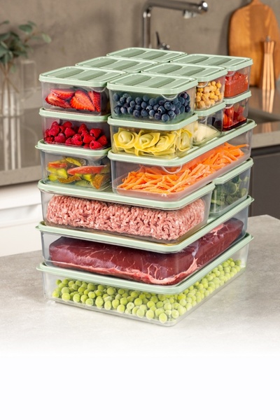 UnicUtil Set of 18 plastic casseroles, UnicUtil, Stylish Premium, Green