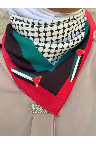 ALDAYER PALESTINE THEMED SCARF 50x50