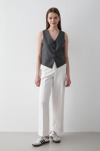 JASTE Women's Lined Button Detailed Vest