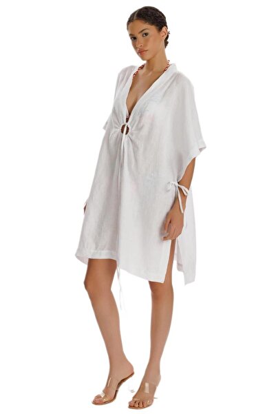 ZEKİ Beyaz İşlemeli Elbise