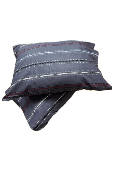 Clasy Ranforce 100% Cotton 2 Pieces Pillow Case Striped Gray