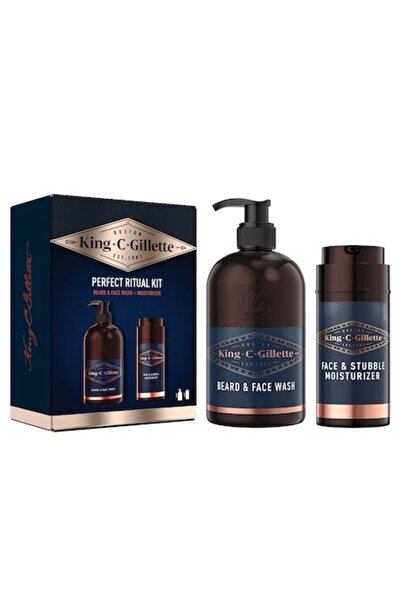 Gillette Set King C. Îngrijire barbă - Gel de curățare 3 în 1 (350 ml) și loțiune hidratantă (100 ml)