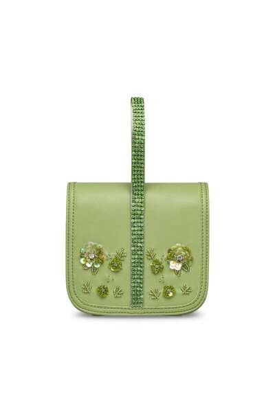 Steve Madden حقيبة يد نسائية خضراء بمشط القدم