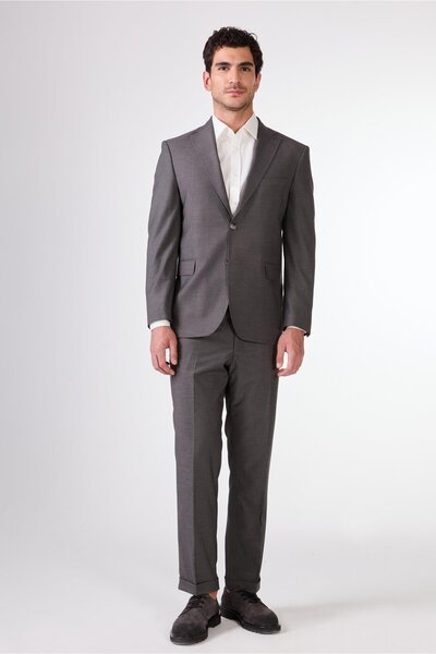 Dufy Gray Men's Straight Mono Collar Suit - 108107