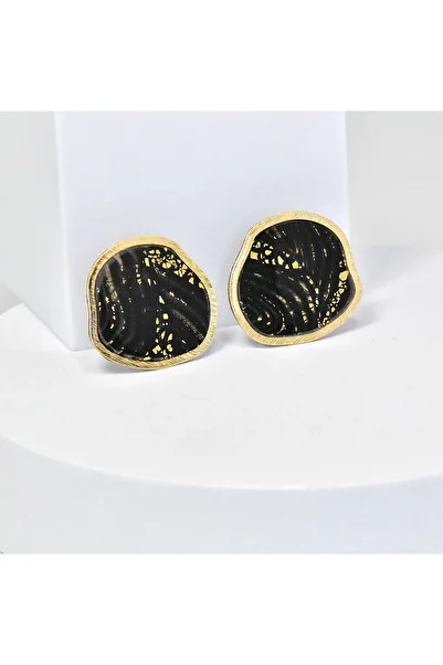 NARRU Handmade earrings, black, translucent, gold, Arya 46