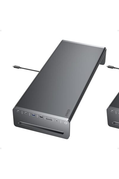Anker موزع USB-C، حامل شاشة من الألومنيوم 10 في 1 مع PD 100 وات، ومنافذ USB بسرعة 5 جيجابت في الثانية، وشاشة HDMI بدقة 4K بتردد 60 هرتز