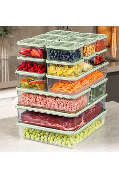UnicUtil Set of 18 plastic casseroles, UnicUtil, Stylish Premium, Green