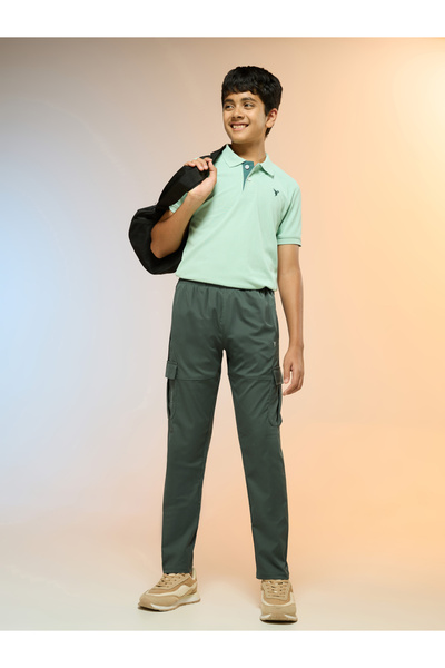 Technosport By Styli Teen Straight Fit Sports Cargo Track Pants