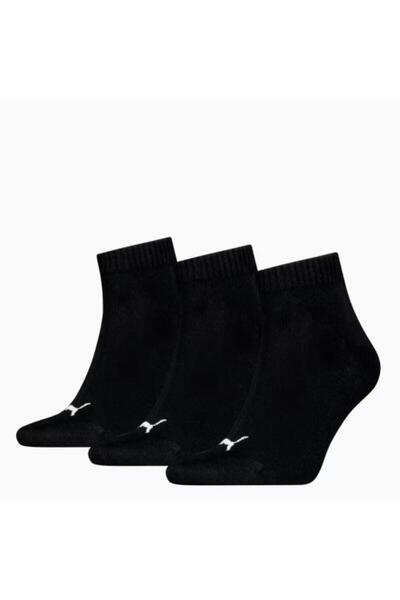 Puma UNISEX QUARTER PLAIN 3P Siyah Unisex Çorap