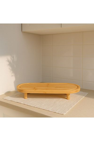 morponi Premium Bamboo Presentation Board with Feet 35 cm X 14 cm