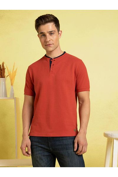 Dennis Lingo By Styli Cotton Regular Fit Henley Neck T-Shirts