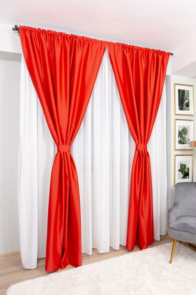 Harnicuta Set of 2 Refined Red Blackout Curtains 2 X L 250cm X H 265cm With Rejansa, BOTD007_plc_2x250x265