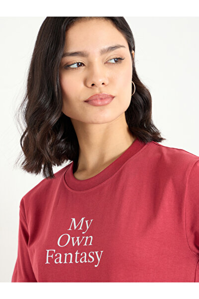 Styli Women Red Slogan Print T-Shirt