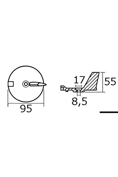 Yamaha Anod with fins for 25-60 HP 4-stroke motor