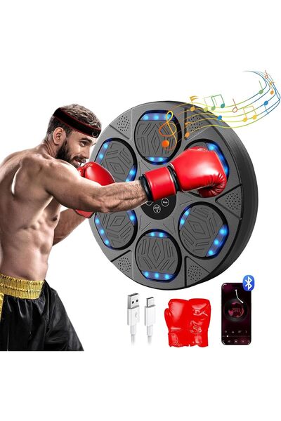 INGUNAR Music Boxing Machine, Led Smart Bluetooth Boxing Trainer with Boxing Gloves, Wall Mounted for Parent