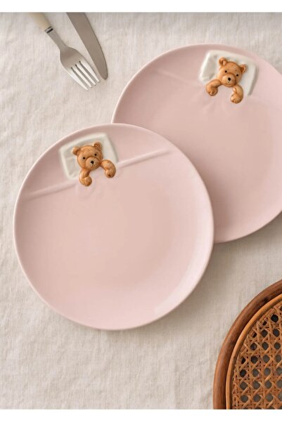 zepce design 6 Adet Yatan Ayı Şekilli Tasarım Tatlı,Pasta,Kahvaltı Tabağı