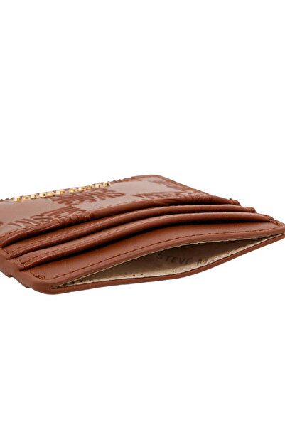 Steve Madden Women's Logo Card Holder Brown Wallet