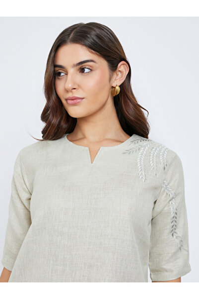 Styli Beige Textured Top Trousers Co-Ords