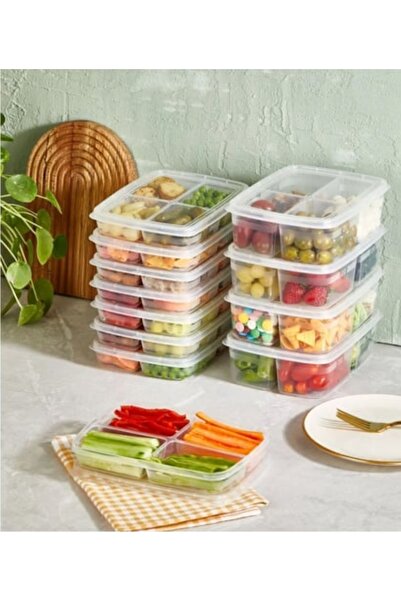 KIZILELMADA Practical 4 Compartment Mini Storage Container 4X100 ml – 1 Piece for Food and Snacks