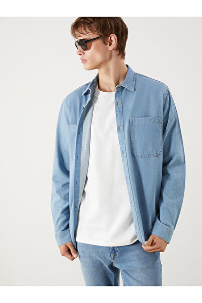 LC Waikiki Alegeri strălucitoare de la Shining Store |   Cămașă de blugi pentru bărbați cu mânecă lungă, cu croială normală