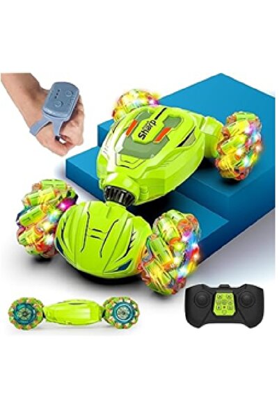 alpmodel 2.4GHz Uzaktan Kumandalı El Sensörlü 4WD Sesli Işıklı Müzikli Tek Bataryalı Şarjlı Akrobat Araba