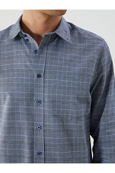 LC Waikiki Stilinizi Bize Bırakın | Regular Fit Uzun Kollu Ekose Gabardin Erkek Gömlek