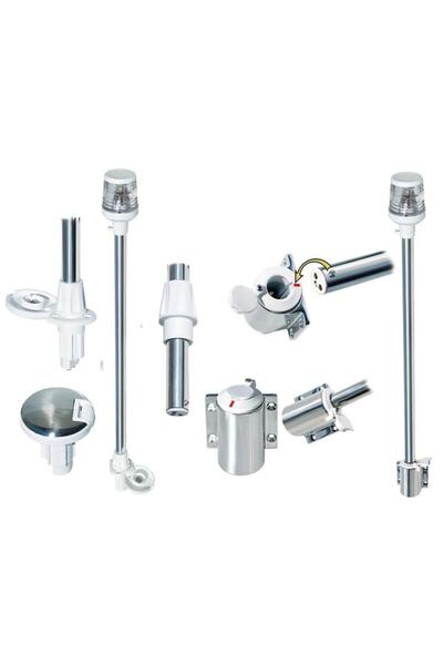 GFN Detachable Light Pole with LED Bulb, 700mm - for Boats up to 20 Meters