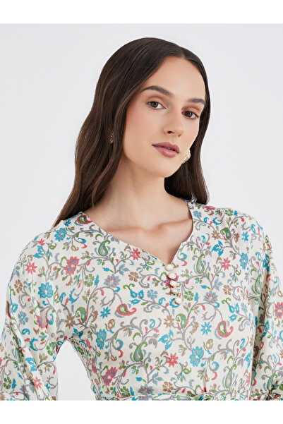 Maxim Creation By Styli Women Floral Print Midi Dress with Tie Belt