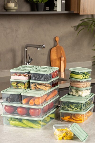 UnicUtil Set of 18 plastic casseroles, UnicUtil, Stylish Premium, Green