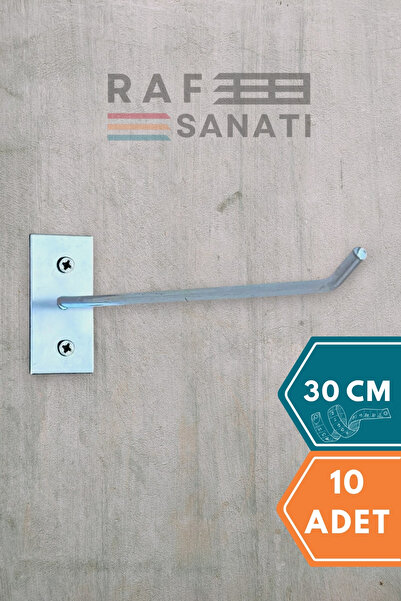 Raf Sanatı Duvar Kancası 30 Cm Duvar ve Suntaya Monte Askı Vidalı Kanca Raf K...