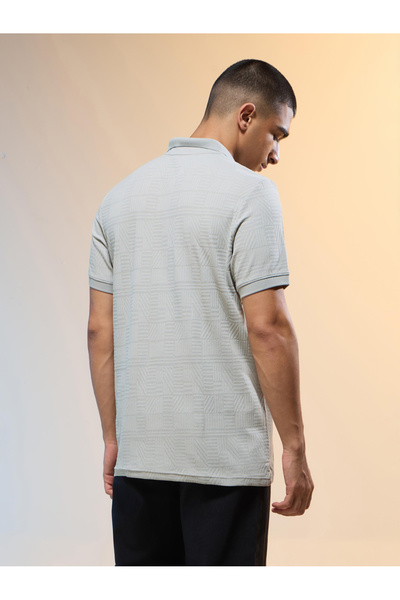 Technosport By Styli Men Jacquard Slim Fit Polo