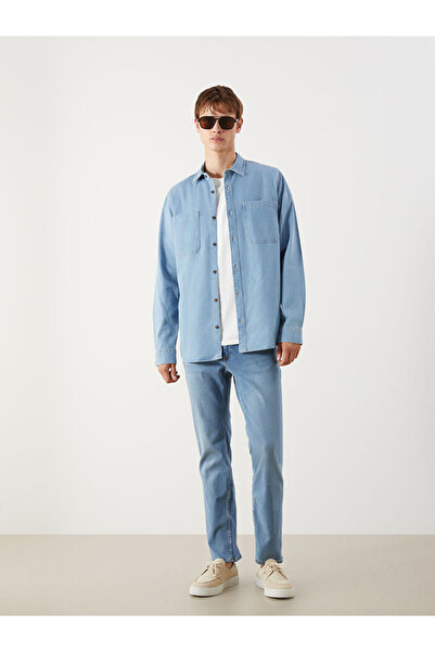 LC Waikiki Alegeri strălucitoare de la Shining Store |   Cămașă de blugi pentru bărbați cu mânecă lungă, cu croială normală