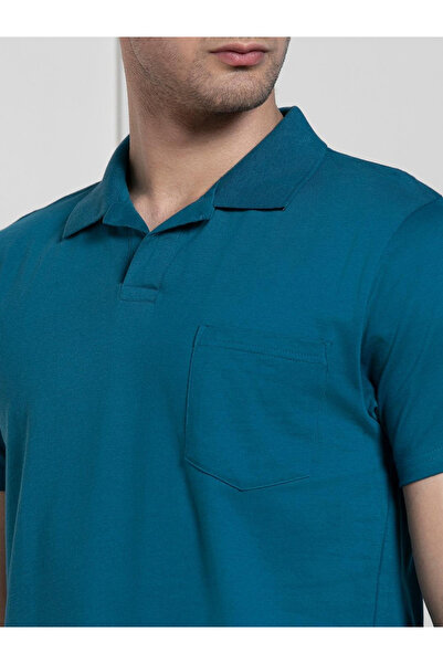 Dennis Lingo By Styli Solid Green Pure Cotton Polo T-Shirt