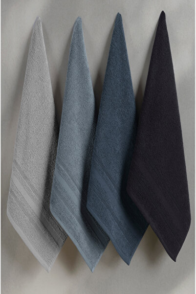 DNZGÜLCAN Σετ πετσετών Ada 4 τεμαχίων Πετσέτα χεριών Πετσέτα προσώπου 100% βαμβάκι 70x140 cm