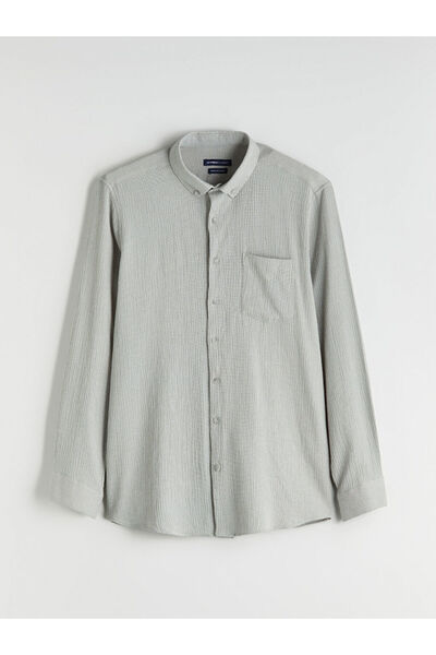 LC Waikiki Cămașă Dobby pentru bărbați, cu mânecă lungă, cu formă normală