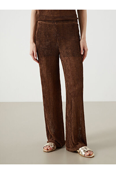 LC Waikiki Elastic Waist Textured Women's Trousers