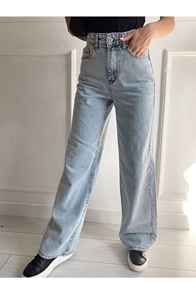 kleshus Kles Follow Snow Wash Blue Lycra Pantaloni largi cu talie super înalt...