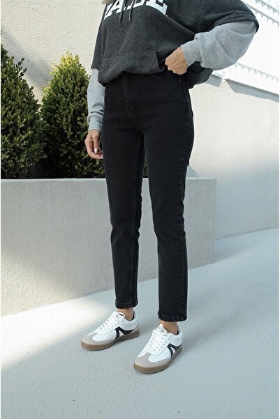 kleshus Isabella Zero Max Γυναικείο ψηλόμεσο μαύρο Boyfriend Jeans Lycra Stre...