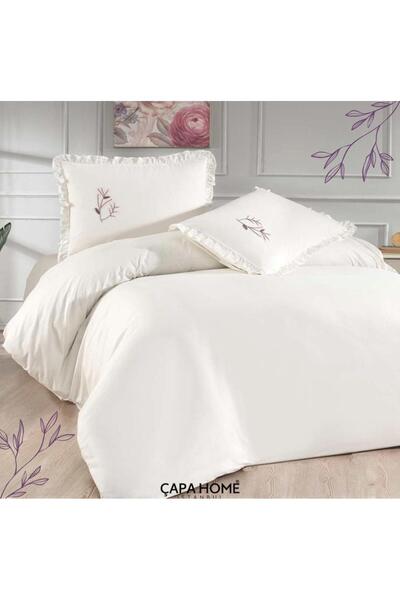 Çapa Home Çapa Home Double Personal Duvet Cover Set with Embroidered Ruffles