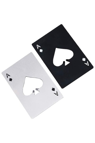 General Store Set x2 Beer Opener SA&SO General Store® in the shape of a playing card, compatible with wallet, Bla