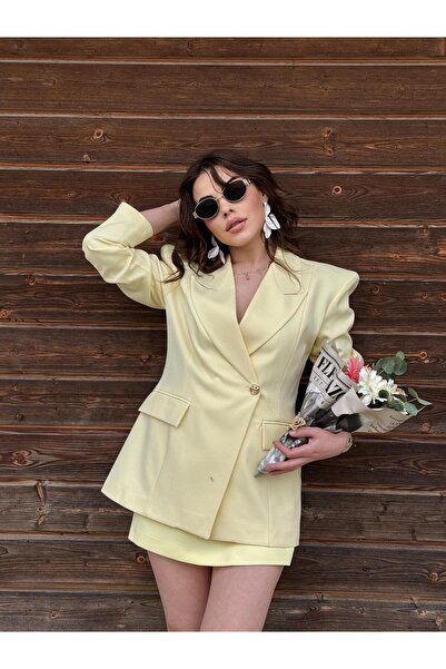 Şulenin Butiği VATKALI TEK DÜĞMELİ BLAZER CEKET