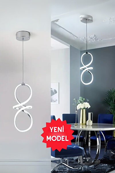 Elektroyou Bohem Gri Beyaz Işık Ledli Modern Sarkıt Led Avize