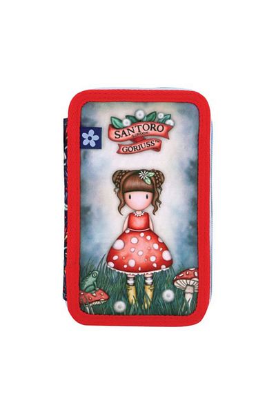 Top Model Santoro Gorjuss Little Mushroom 3 Layer Pencil Bag with Inside Filler 607Gj35