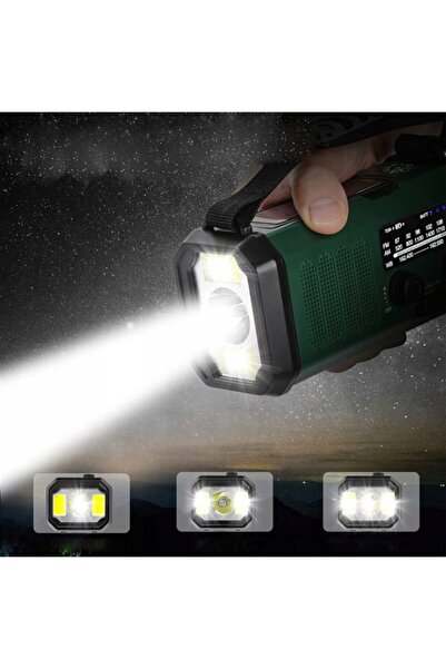 zola Multifunctional portable radio 6 in 1, flashlight, SOS, solar/USB, powerbank 10000 mAh, AM/FM