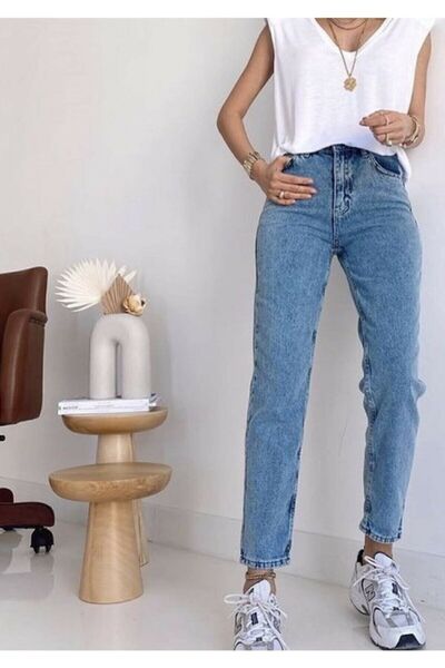 kleshus Jean mom cu talie înaltă pentru femei Dora Max Snow Wash, Leo, anii 9...