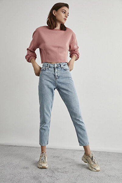 kleshus Σαπούνι Μπλε Mom Jeans Λύκρα Μπλε Σαπούνι Ξεθωριασμένα Mom Jeans Παντ...