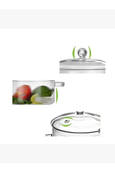 rexa Striped Glass Thermal Pot with Glass Lid - 1.5L - 2SS1-A05-005
