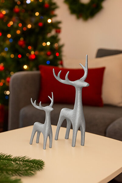 Cansüs Parlak 2'li Geometrik Şık Geyik Seti