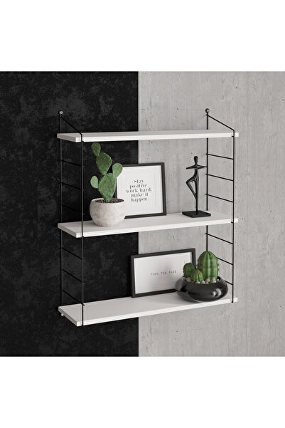 UnicUtil Rafturi perete, Rustic Wood, UnicUtil, 72 x 85 x 20 cm, Alb