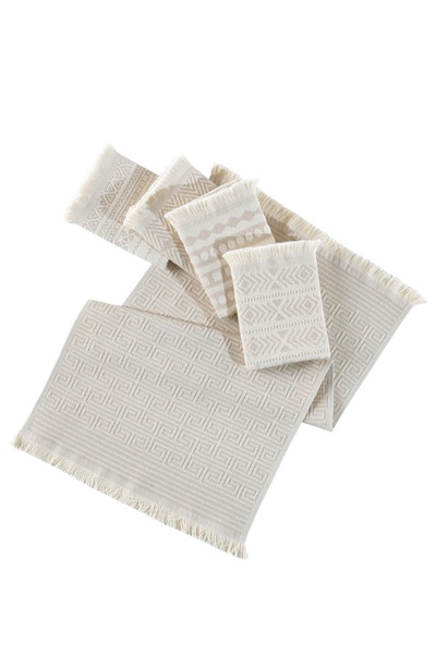 UnicUtil Set de prosoape 5 bucati, Sophisticated Texture, UnicUtil, Bej